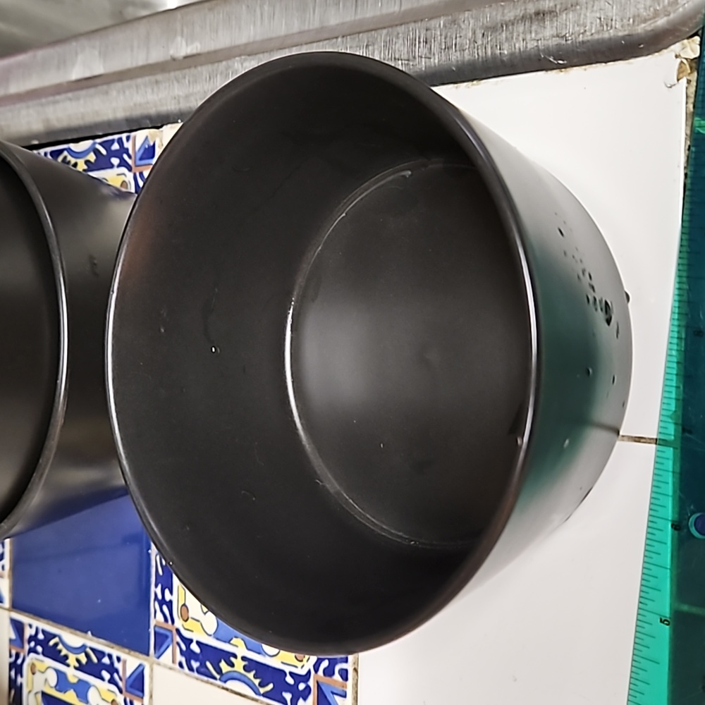 Stone + Lain 8 Piece Stoneware Dinnerware Set Matte Black bowls